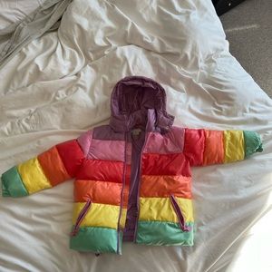 Stella McCartney kids size 8 rainbow puffer jacket